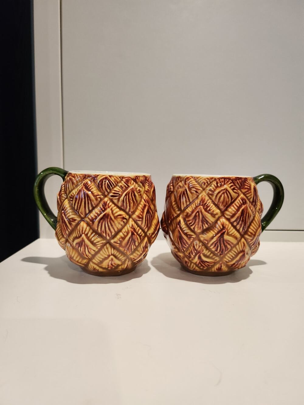 set of 2 pineapple mugs